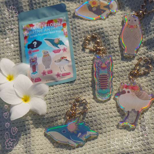 Hawai'i Floral Marine Animal Blind Bag Keychains